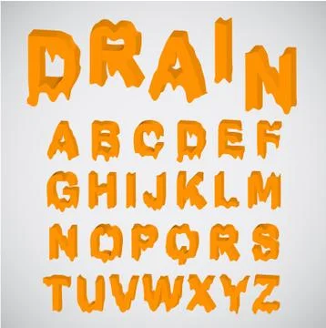 Melting orange character set, vector Stock Illustration