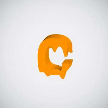 Melting orange character, vector Stock Illustration