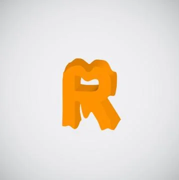 Melting orange character, vector Stock Illustration