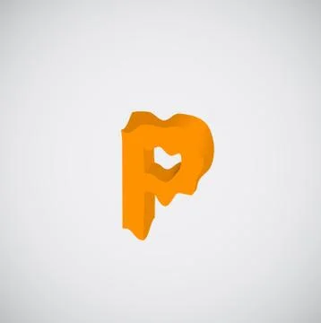 Melting orange character, vector Stock Illustration