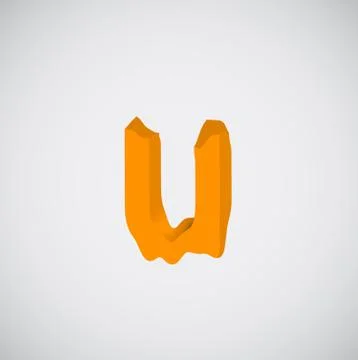 Melting orange character, vector Stock Illustration