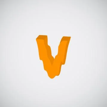 Melting orange character, vector Stock Illustration