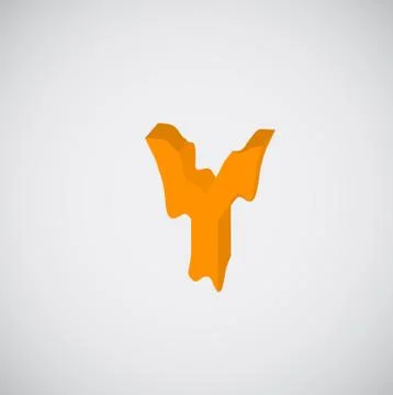 Melting orange character, vector Stock Illustration