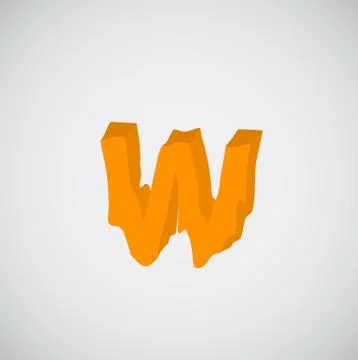 Melting orange character, vector Stock Illustration