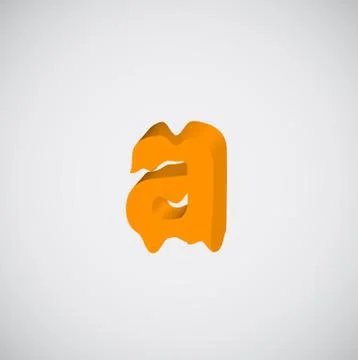 Melting orange character, vector Stock Illustration