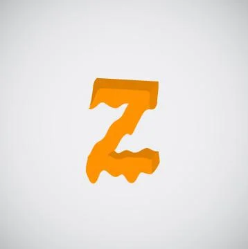 Melting orange character, vector Stock Illustration