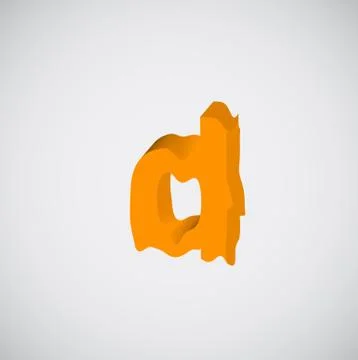 Melting orange character, vector Stock Illustration