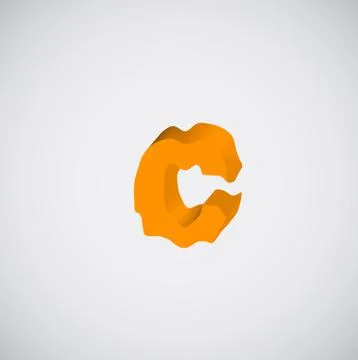 Melting orange character, vector Stock Illustration