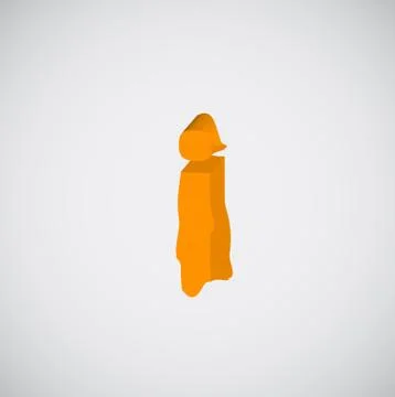Melting orange character, vector Stock Illustration