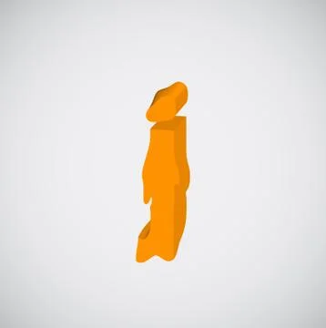 Melting orange character, vector Stock Illustration