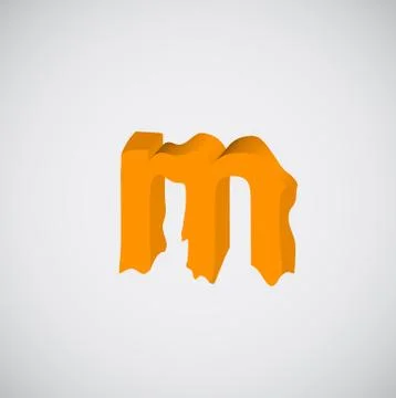 Melting orange character, vector Stock Illustration