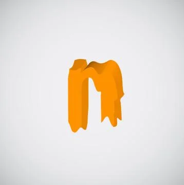 Melting orange character, vector Stock Illustration