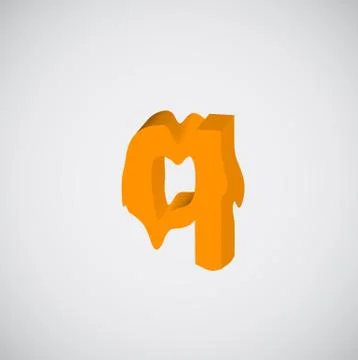 Melting orange character, vector Stock Illustration