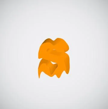 Melting orange character, vector Stock Illustration