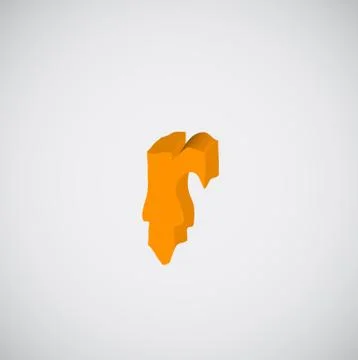 Melting orange character, vector Stock Illustration