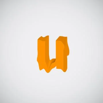 Melting orange character, vector Stock Illustration