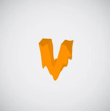 Melting orange character, vector Stock Illustration