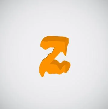 Melting orange character, vector Stock Illustration
