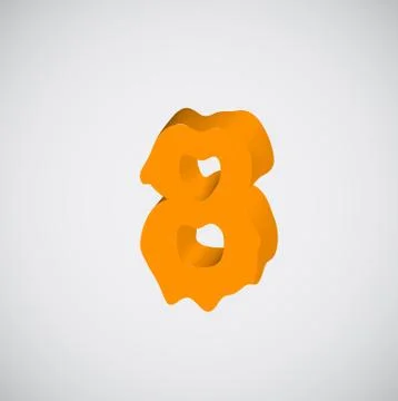 Melting orange character, vector Stock Illustration