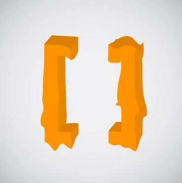 Melting orange character, vector Stock Illustration