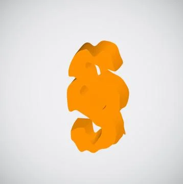 Melting orange character, vector Stock Illustration