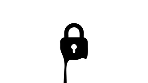 Melting padlock icon animation on white background Stock Footage 327761481