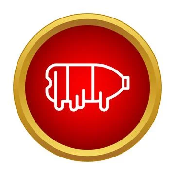 Melting plastic bottle icon symbolizing environmental pollution problem Illustrazione stock