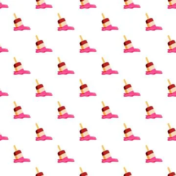 Melting popsicles creating a sweet summer seamless pattern Stock Illustration