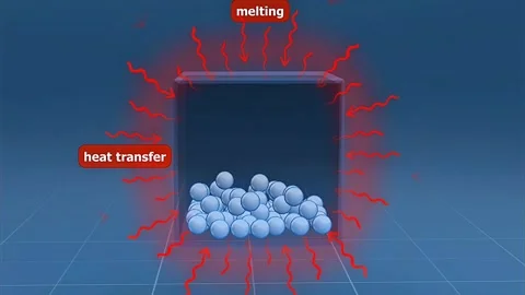 Melting process during Phase transition Stockbeeldmateriaal 313441994