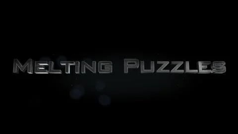 Melting Puzzles title metal text on black alpha channel background Stock-Footage 296201548