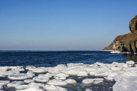 Melting snow, the beginning of spring. Stock Photos