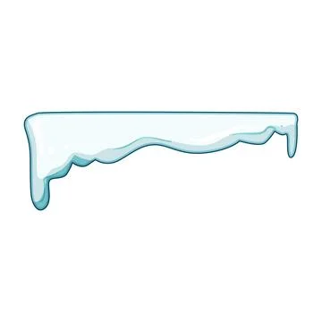 Melting snow cap creating icicles border design 库存插图