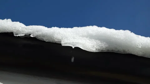 Melting snow fast drip Stock Footage