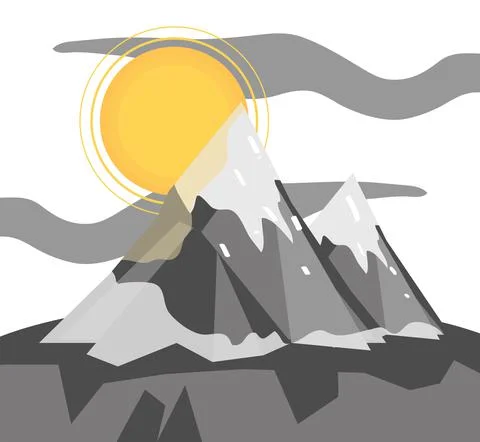 Melting snow mountain Stock Illustration