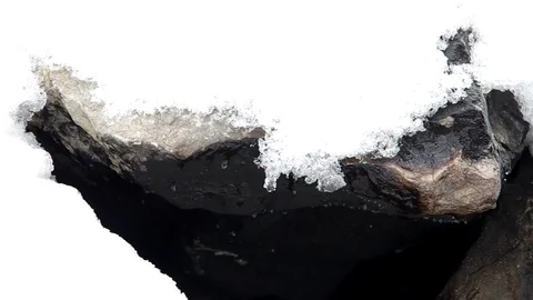 Melting snow on the rock Stock Footage 77245725
