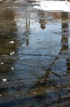 Melting snow in Spring Stock Photos