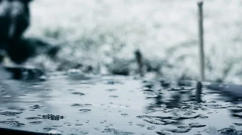 Melting snowflakes fallen on the ground Stock Footage 47684201