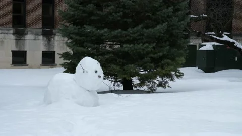 Melting Snowman 4K Stock Footage 150830252