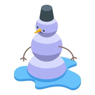 Melting snowman icon isometric vector. Winter snow Stock Illustration