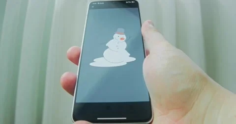 Melting snowman with puddle of water beneath it, presentation Stock Footage 313501477
