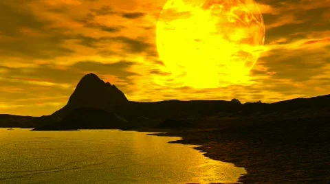 Melting sunset reflection Stock Footage 671491