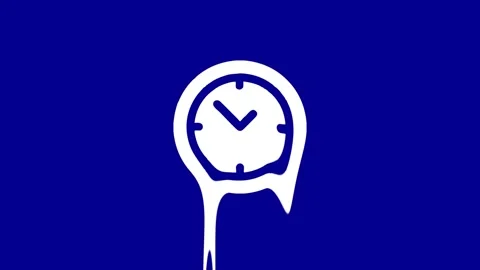 Melting time concept animation on blue background Stock Footage 327761815