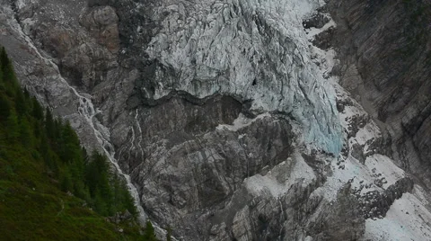 Meltwater comming of Bossons glacier Chamonix Stock-Footage 53576499
