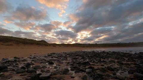Melvich beach sunset 4k time lapse Stock Footage 146262744