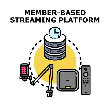 Member based streaming platform for digital content Stock Illustration