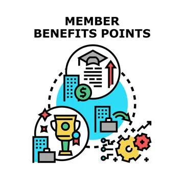 Member benefits points gaining loyalty program advantages Illustration