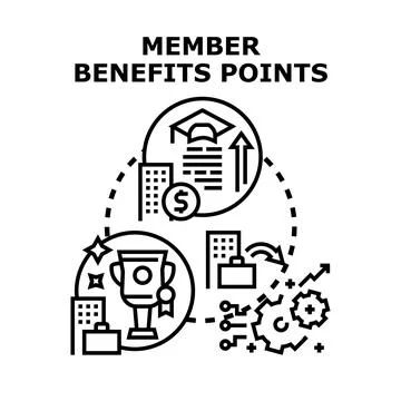 Member benefits points gaining loyalty program advantages Illustration