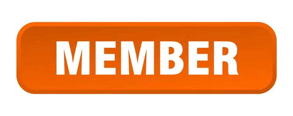 Member button. member square 3d push button Illustrazione stock