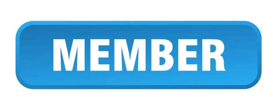 Member button. member square 3d push button Illustrazione stock