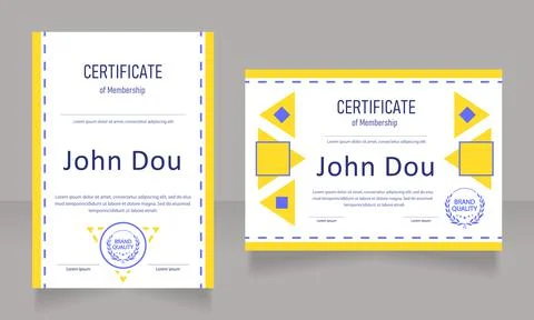 Member certificate design template set Stock-Illustration